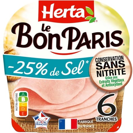 Herta le bon paris -25%sel sans nitrite 6 tranches 210g