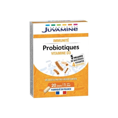 Juvamine probiotiques vitamine d immunité 20 gélules 9g