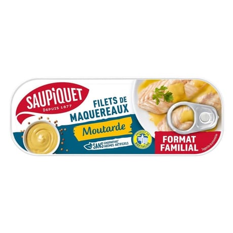 Saupiquet filets de maquereaux moutarde format familial 1/3 226g