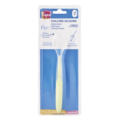 Cuillère embout silicone souple vert Tigex