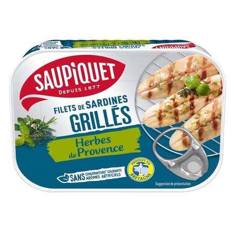 Saupiquet filets de sardine grillés sans aretes herbes de provence 70g