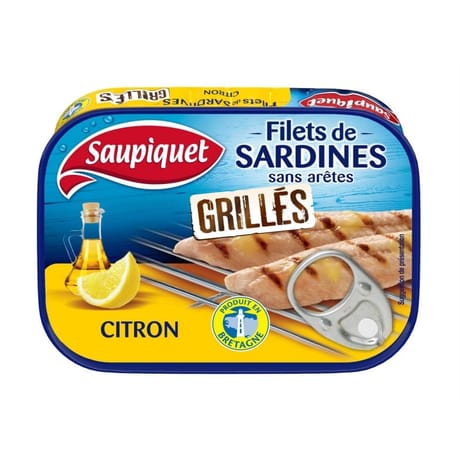Saupiquet filets de sardines grilles sans aretes citron - 70G