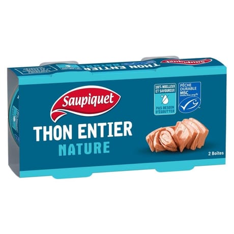 Saupiquet thon entier nature MSC 2x140g