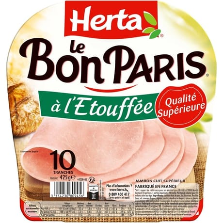 Heta le bon paris jambon à l'étouffée 10 tranches 425g