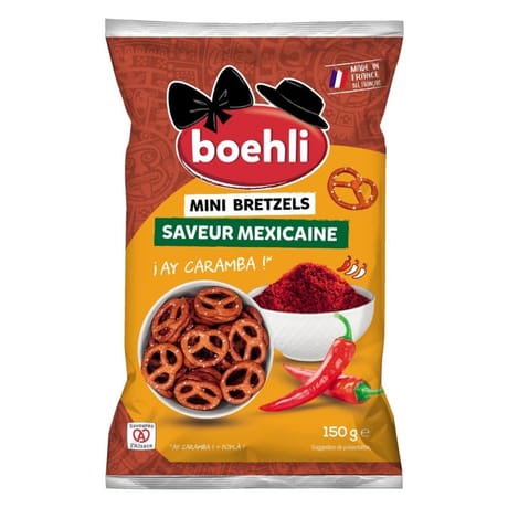 Boehli mini bretzel saveur mexicaine sachet 150g