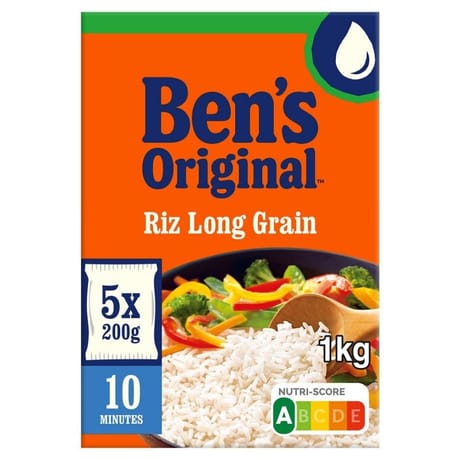 Ben's original riz sachet cuisson long grain 10 mn 1kg (5x200g)