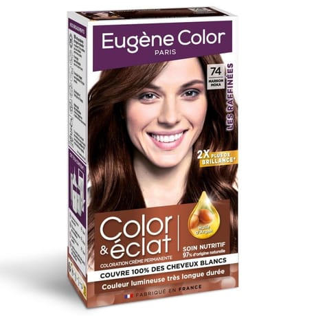 Eugène color coloration crème permanente les raffinées 74 marron moka