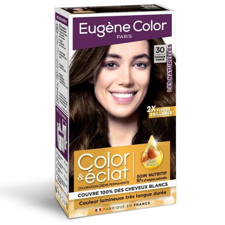 Eugene color coloration crème permanente les naturelles 30 châtain foncé