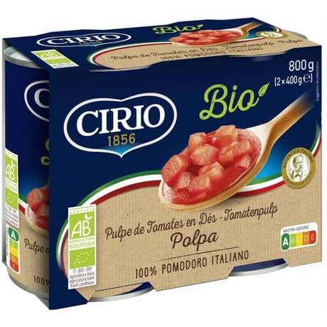 Cirio pulpe de tomates bio 2x400g