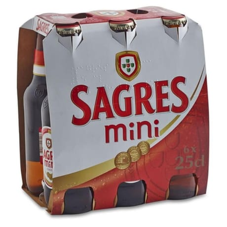 Sagres biere pack 6x25cl 5%vol
