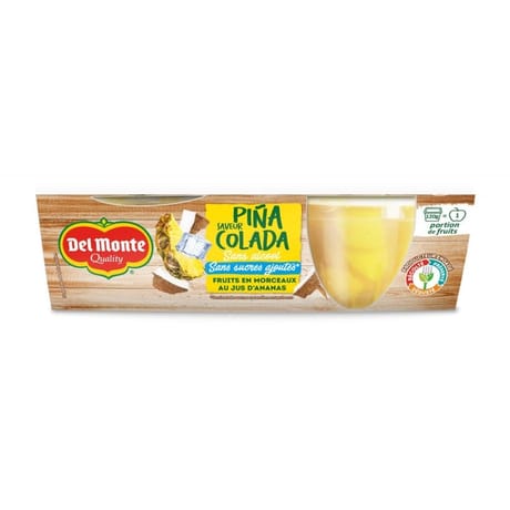 Del monte coupelle pina colada s sucres ajoutés 2x70g