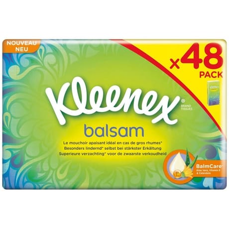 Kleenex mouchoirs étuis standard balsam x48