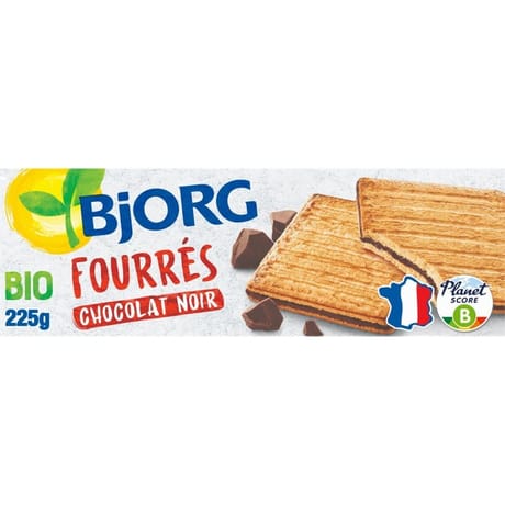Bjorg fourrés chocolat noir bio 225g