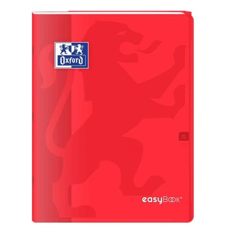 Oxford cahier easy book agrafe 240x320x96 pages 90g seyes rouge