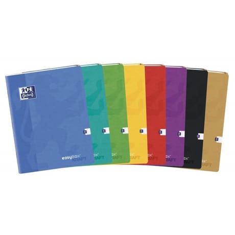 Cahier easybook kraft agrafe 170x220 96p 90g seyes assorti