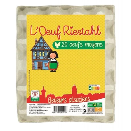 Riesthal 20 oeufs sol calibre moyen