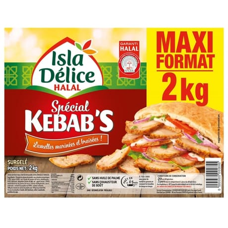 Isla Délice kebab volaille émincée halal 2kg