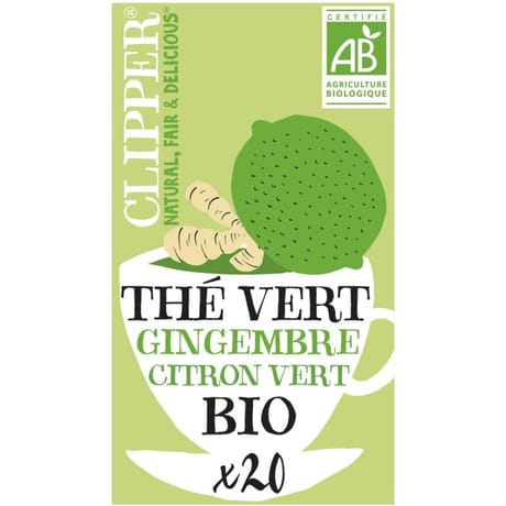 Clipper thé vert citron vert gingembre bio 35g
