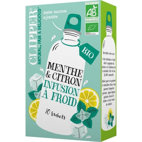 Clipper infusion froide citron menthe bio 27g