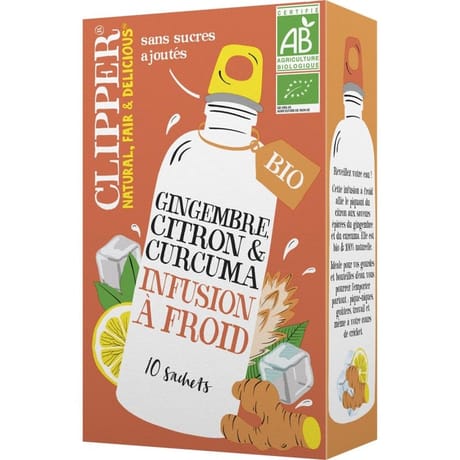 Clipper infusion froide citron curcuma bio 27g