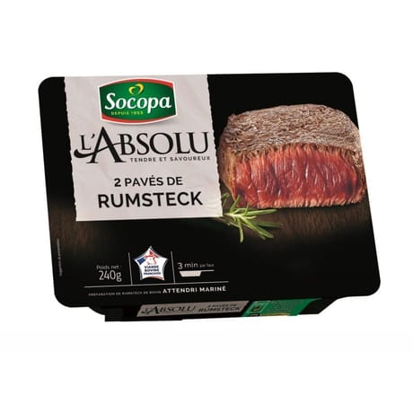 Paves de boeuf rumsteck marines nature x2 240G Socopa