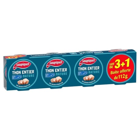 Saupiquet thon nature 04x15 3+1offert 112g