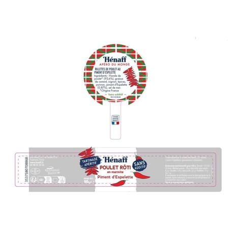Henaff tartinable poulet piment d'espelette 90g