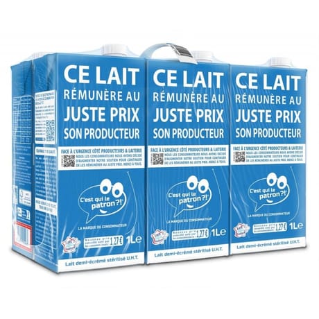 C'est qui le patron ?! lait marque du consommateur 1/2 écrémé slim vis 6x1l