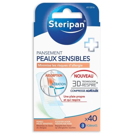 Steripan pansements peau sensible 3 formats x40