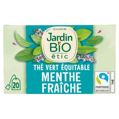 Jardin bio étic thé vert menthe à l'extrait de menthe nanah bio 30g