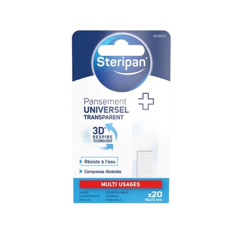 Steripan pansements universels transparents 1 format x20