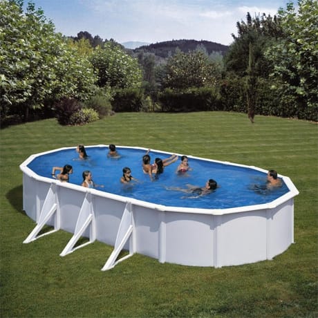 Piscine ovale acier 7.44x3.99x1.22m avec aspirateur vcb10 offert