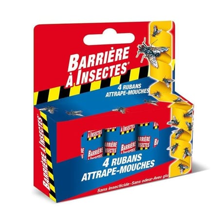 Ruban Attrape-Mouches à base de glu boite de 4 rouleaux