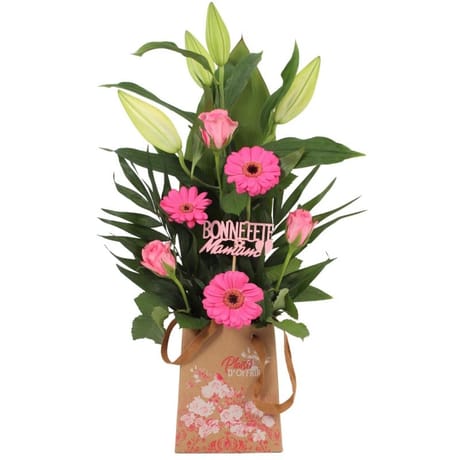 Composition elle - sac rose lys germini