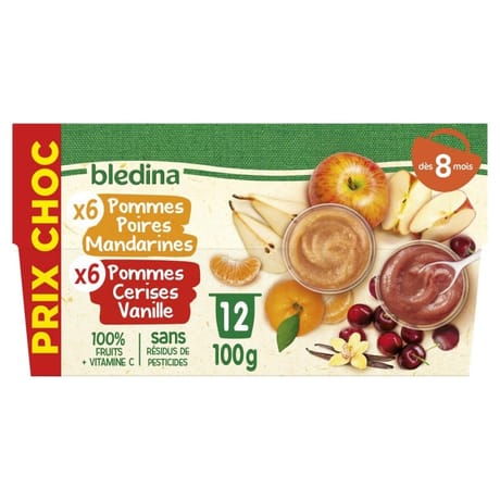 Bledina coupelles fruits prix choc pommes poire mandarine