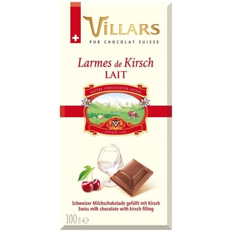 Villars tablette chocolat au lait larmes de Kirsch 100g