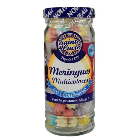 Sainte lucie meringues multicolores en sucre flacon 35g