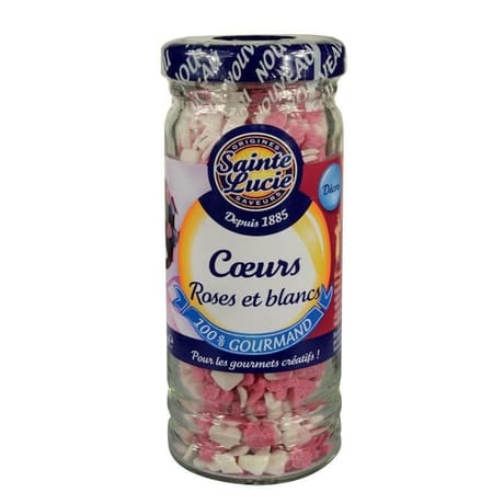 Sainte lucie coeurs roses et blancs flacon 55g