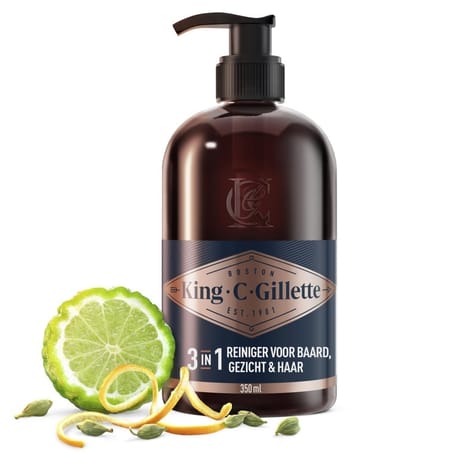King C.Gillette nettoyant visage et barbe 350ml