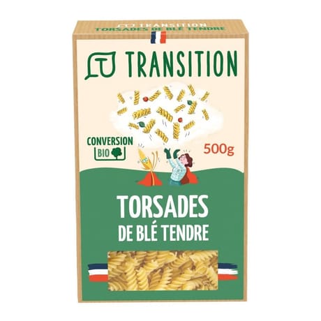 Transition pâtes torsades de blé tendre conversion bio 500g