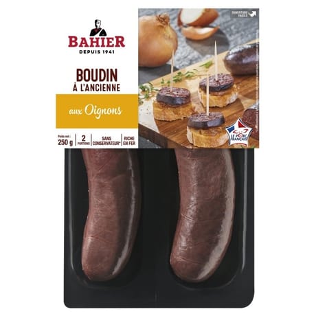 Bahier boudins à l'ancienne aux oignons frais sans conservateur x2 250g