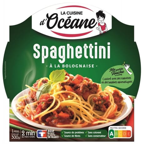 La cuisine d'océane spaghettini à la bolognaise barquette 300g