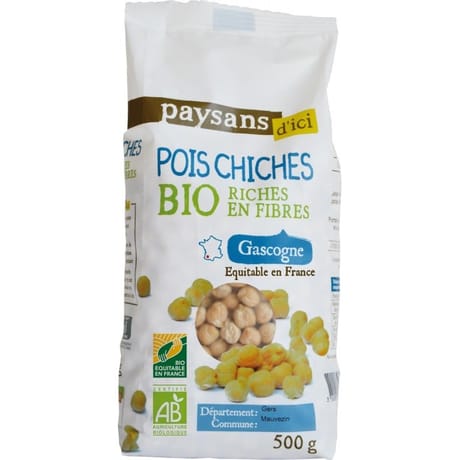 Paysans d'ici pois chiches de gascogne bio 500g