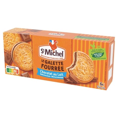 St Michel la galette fourrée chocolat au lait 6x2 biscuits 240g