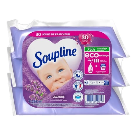 Soupline concentré assouplissant lavande 3x200ml