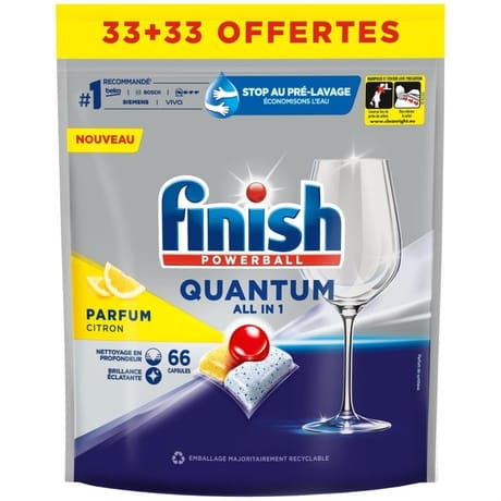 Finish quantum capsules lave-vaisselle citron 33+33 offertes