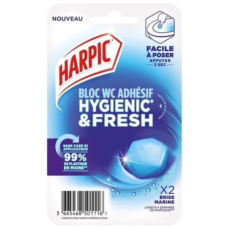 Harpic bloc wc hygienic&fresh brise marine x2