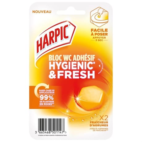 Harpic bloc wc hygienic&fresh fraîcheur d'agrumes x2