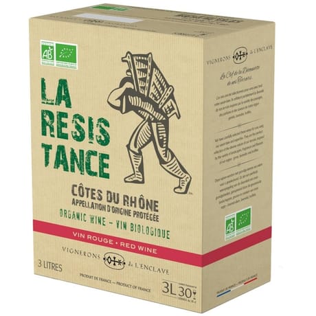 Vignerons de l'enclave la resistance bio rouge bib 3l 12.5%vol
