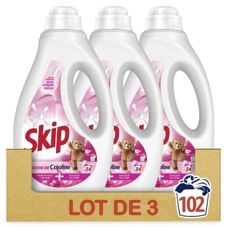 Skip lessive liquide touche de cajoline lot de 3 x 1.53l